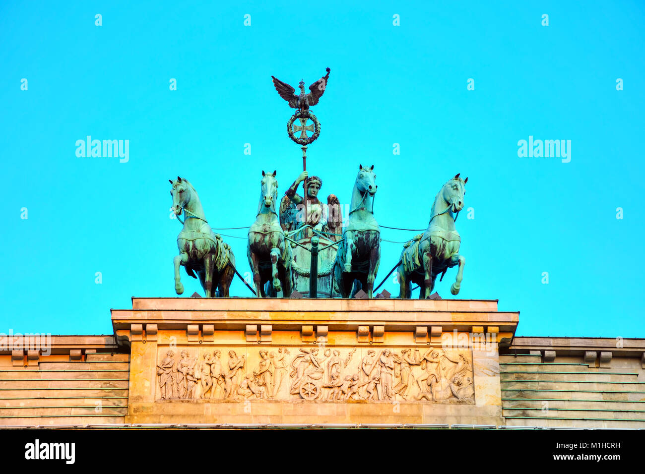 Quadriga auf dem Brandenburger Tor in Berlin, Deutschland Stockfoto