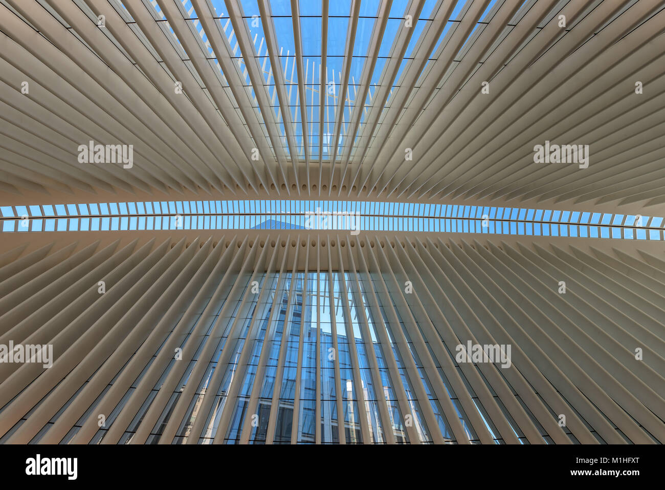 Im Inneren des World Trade Center Verkehrsknotenpunkt Stockfoto