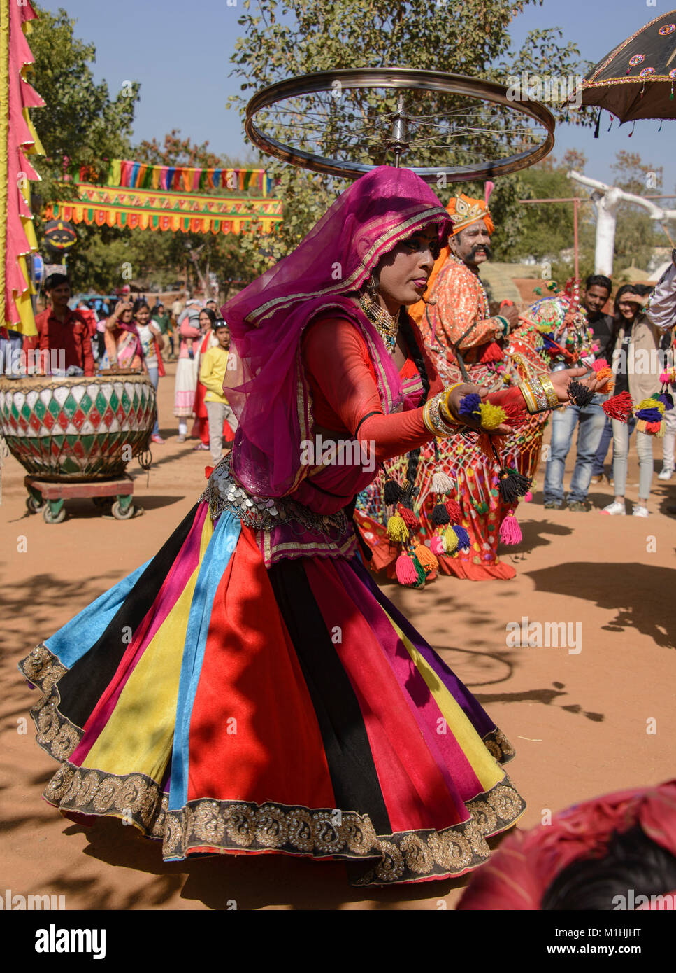 Rajasthani Folk Musiker, Udaipur, Indien Stockfoto
