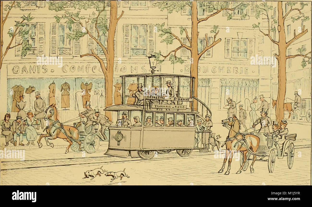 Ein französisches Fotowerk aus dem Jahr 1894 mit dem Titel „A Travers Paris“, das Bilder von Pariser Straßen, Architektur und Alltag zeigt und eine historische Perspektive der Stadt während dieser Zeit bietet. Stockfoto