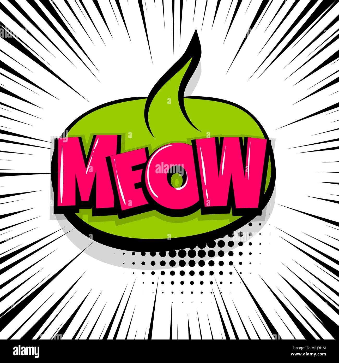 Meaw Comic Text stripperd Hintergrund Stock Vektor