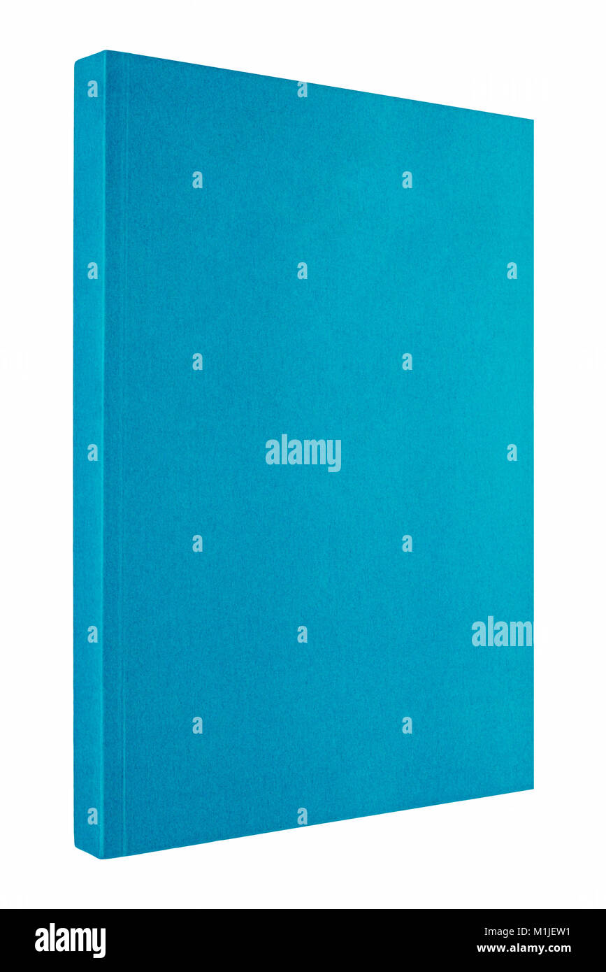 Ständigen geschlossen blaue Buch auf weißem Hintergrund Stockfoto