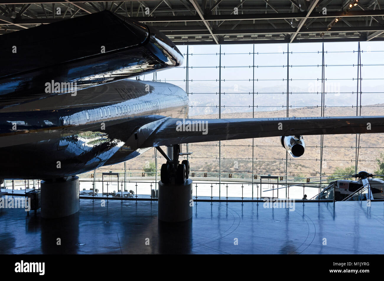 Air Force One, in der Air Force One Pavillon der Ronald Reagan Presidential Library, Simi Valley, Kalifornien (Los Angeles). Stockfoto