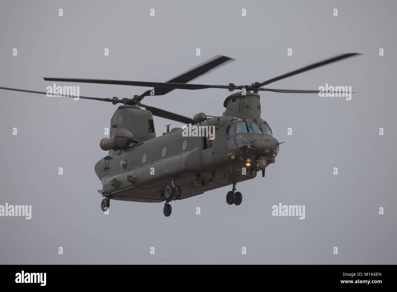 RAF Chinook im Flug - Falkland Inseln Stockfoto