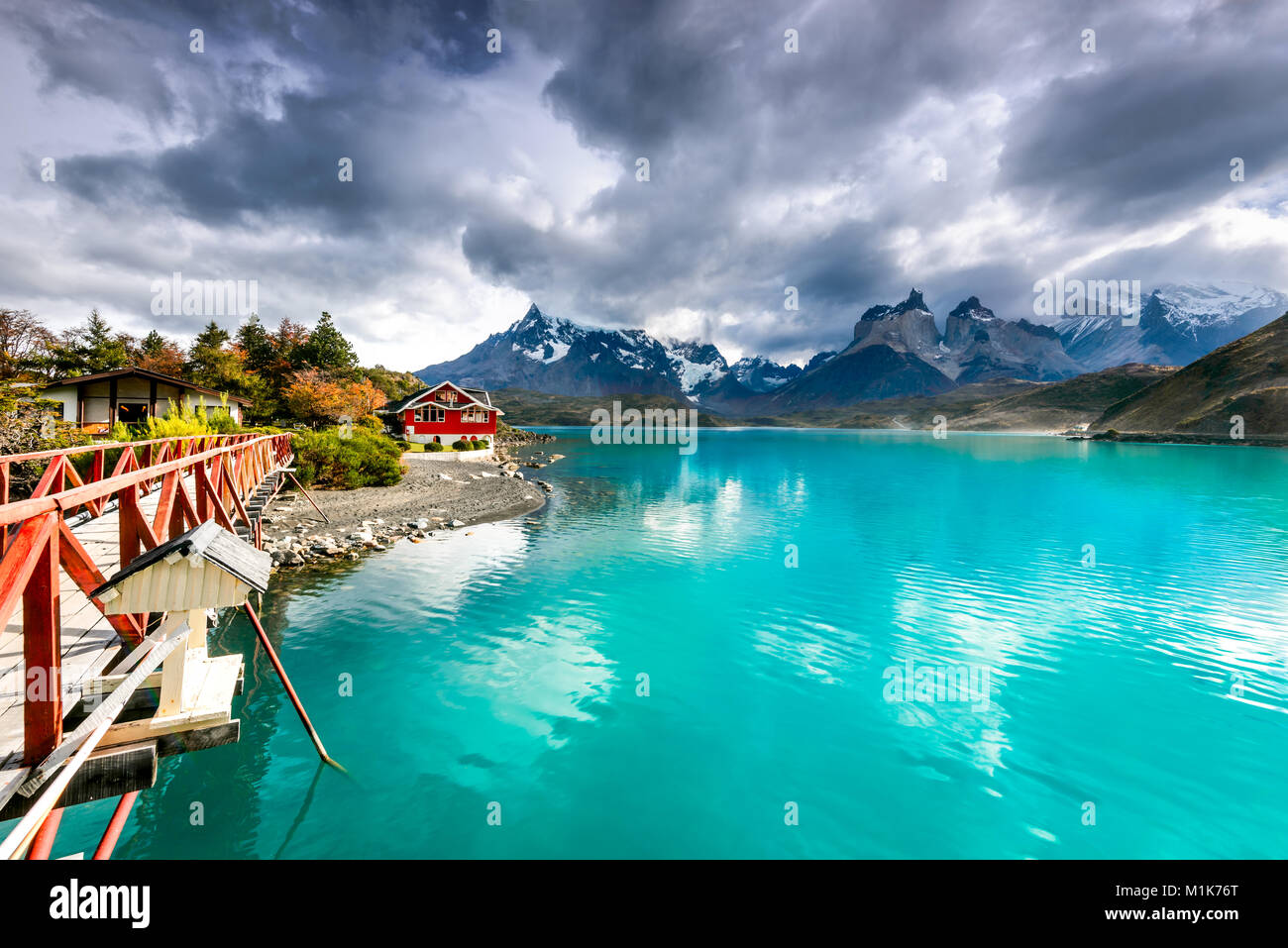 Patagonien, Chile - Torres del Paine, Lago Pehoe im Südlichen Patagonischen Eisfeld, Magellanes, Südamerika Stockfoto