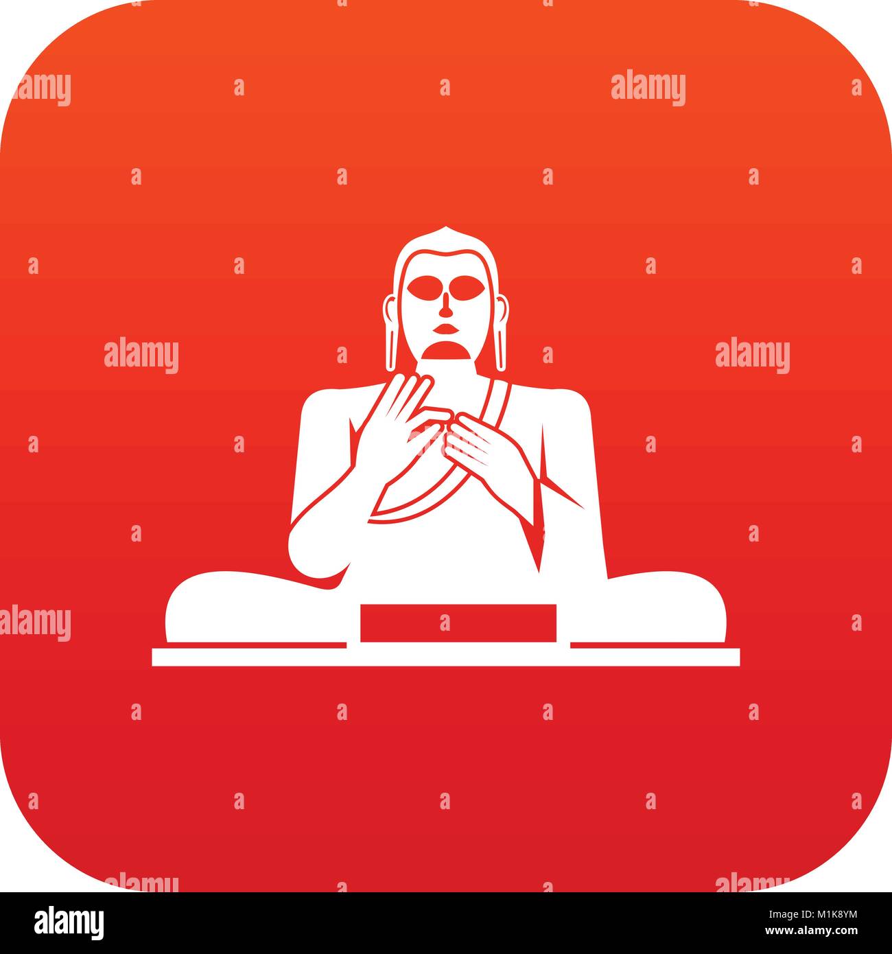 Buddha Statue Symbol digital Rot Stock Vektor