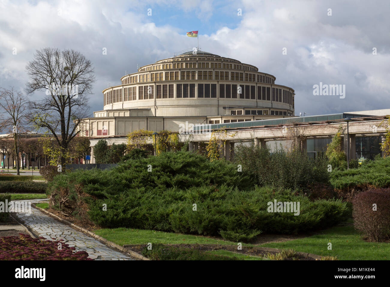 Wroclaw, Breslau, Jahrhunderthalle, Hala Stulecia, (Hala Ludowa, zu Dt. Volkshalle) 1911-1913 von Max Berg erbaut, Gesamtplanung des Geländes Hans Poe Stockfoto