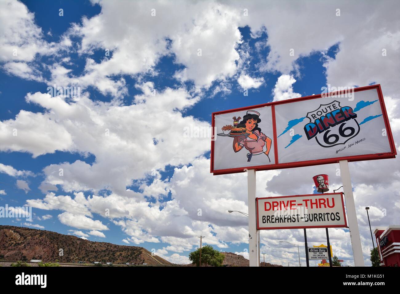 GALLUP, NEW MEXICO - Juli 22: legendäre Route 66 Diner ist ein Klassiker am historischen Highway Route 66 am 22 Juli 2017 in Gallup, New Mexico Stockfoto