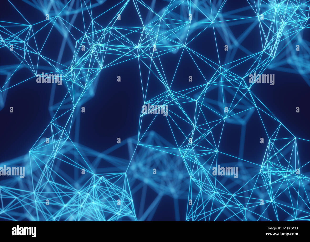 3D-Darstellung der Verbindungen und Punkte, die das Konzept des Cloud Computing. Stockfoto