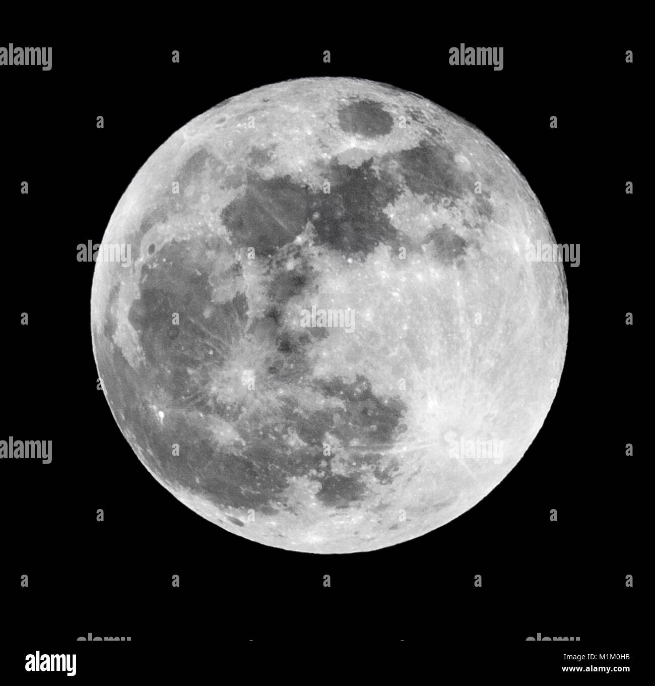 London, England, UK. 31. Januar 2018. Die Supermoon oder Super Blue Blood Moon. Quelle: Tony Watson/Alamy leben Nachrichten Stockfoto