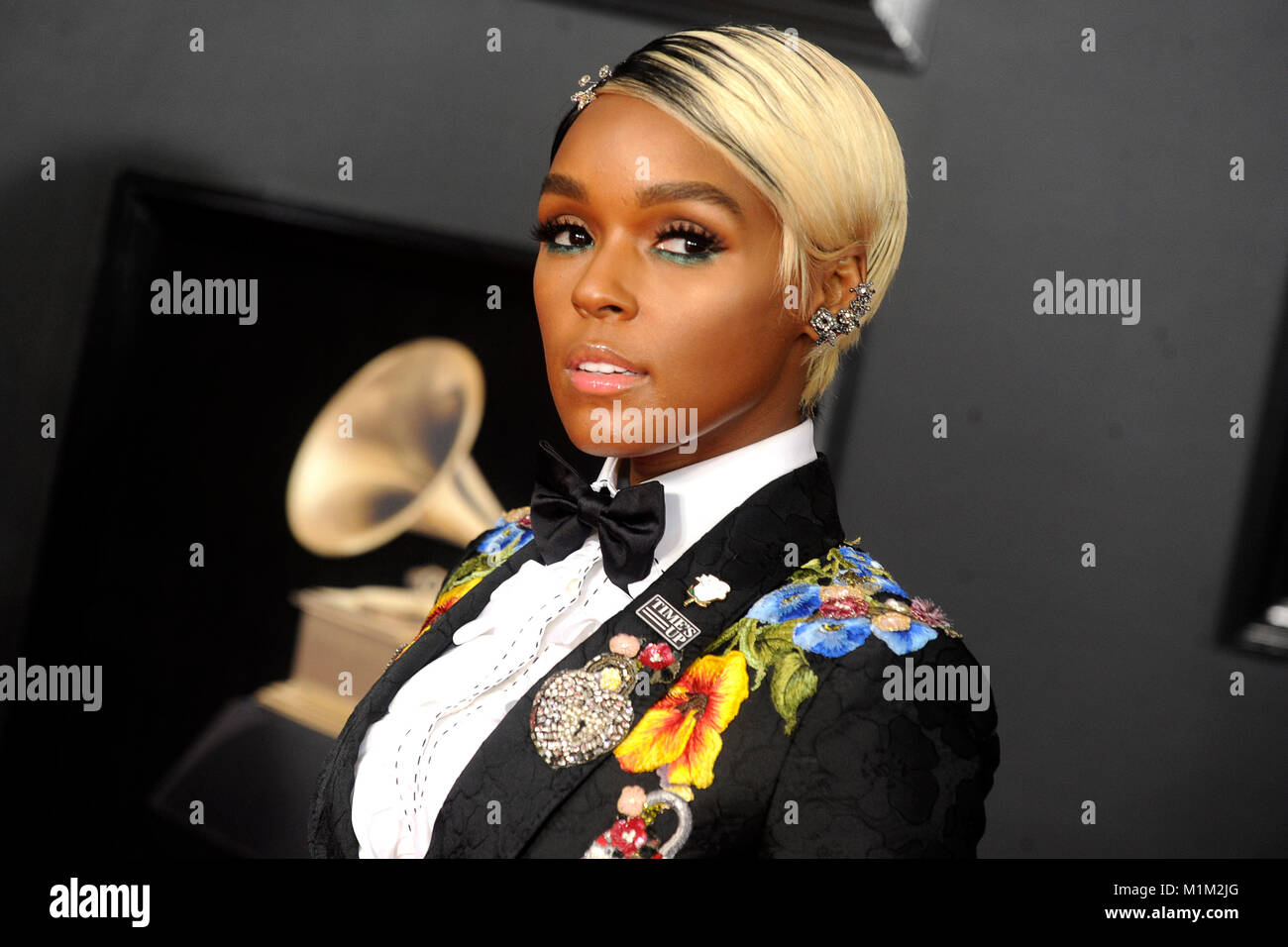 Janelle Monae besucht die 60. jährlichen Grammy Awards 2018 im Madison Square Garden am 28. Januar 2018 in New York City. Stockfoto