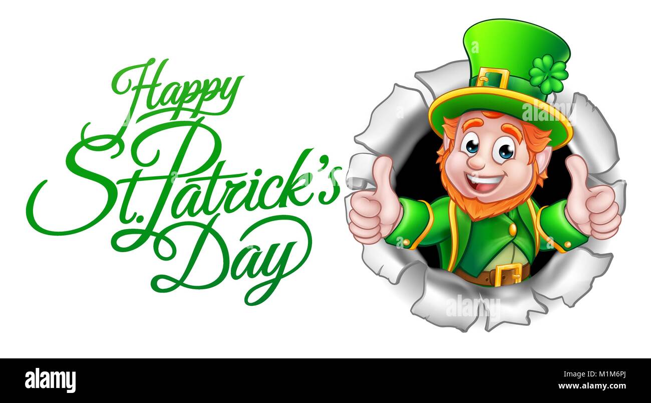 Cartoon Leprechaun Happy St Patricks Day Stock Vektor