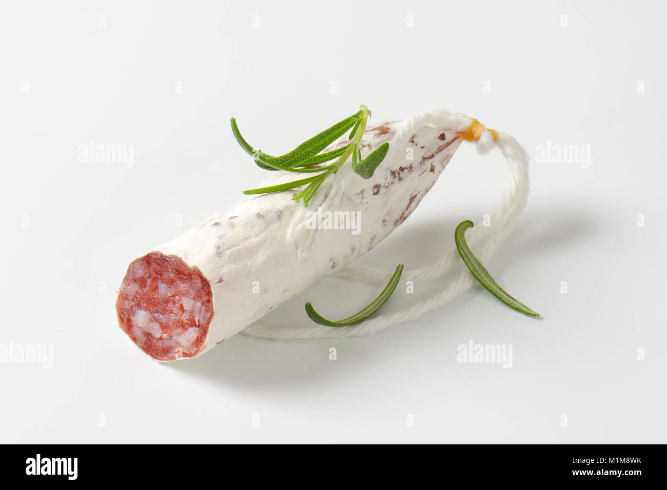 Spanisch thin getrocknete Wurst aus Schweinefleisch Stockfoto