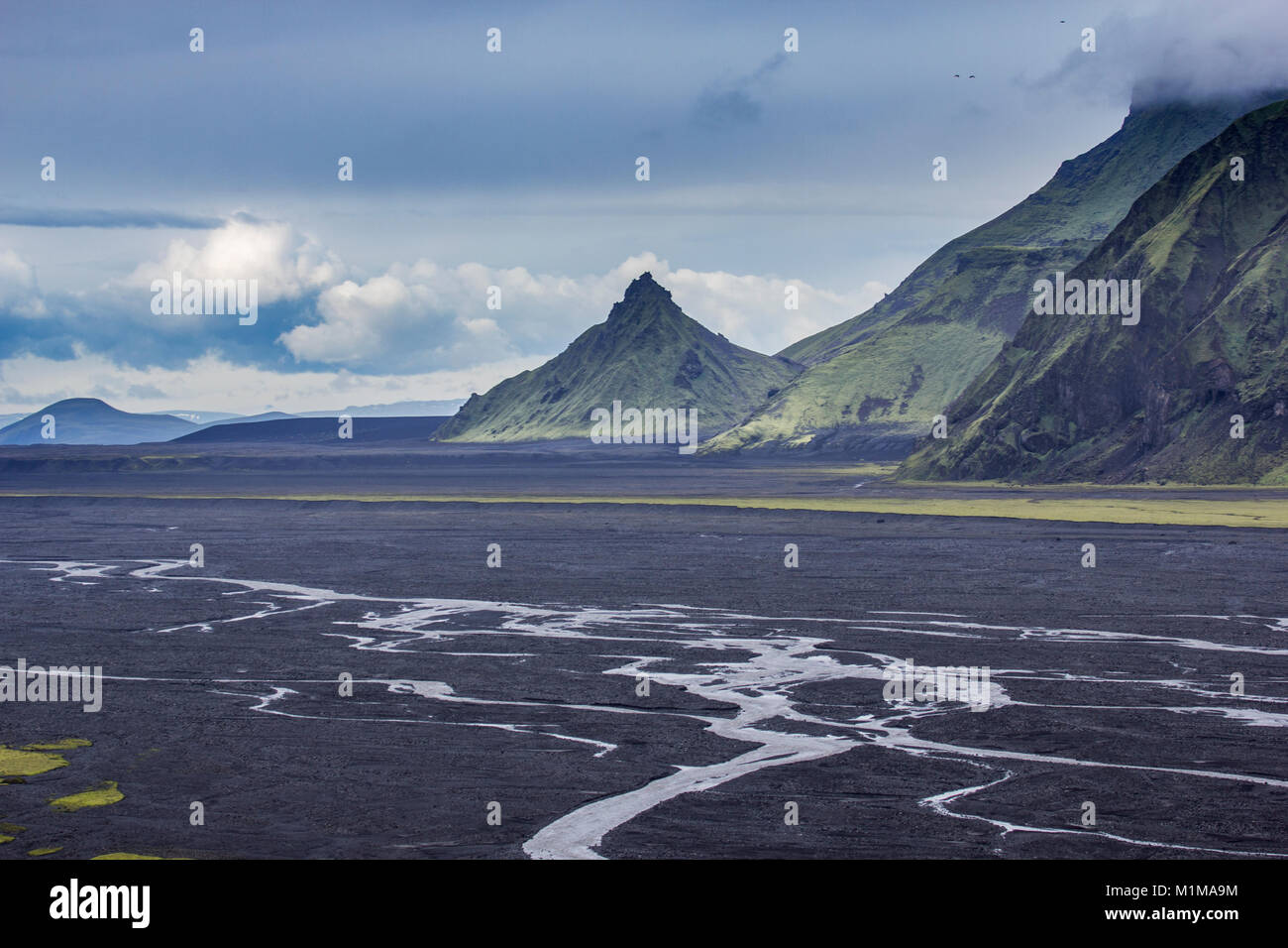 Múlakvísl River im Süden Islands Stockfoto