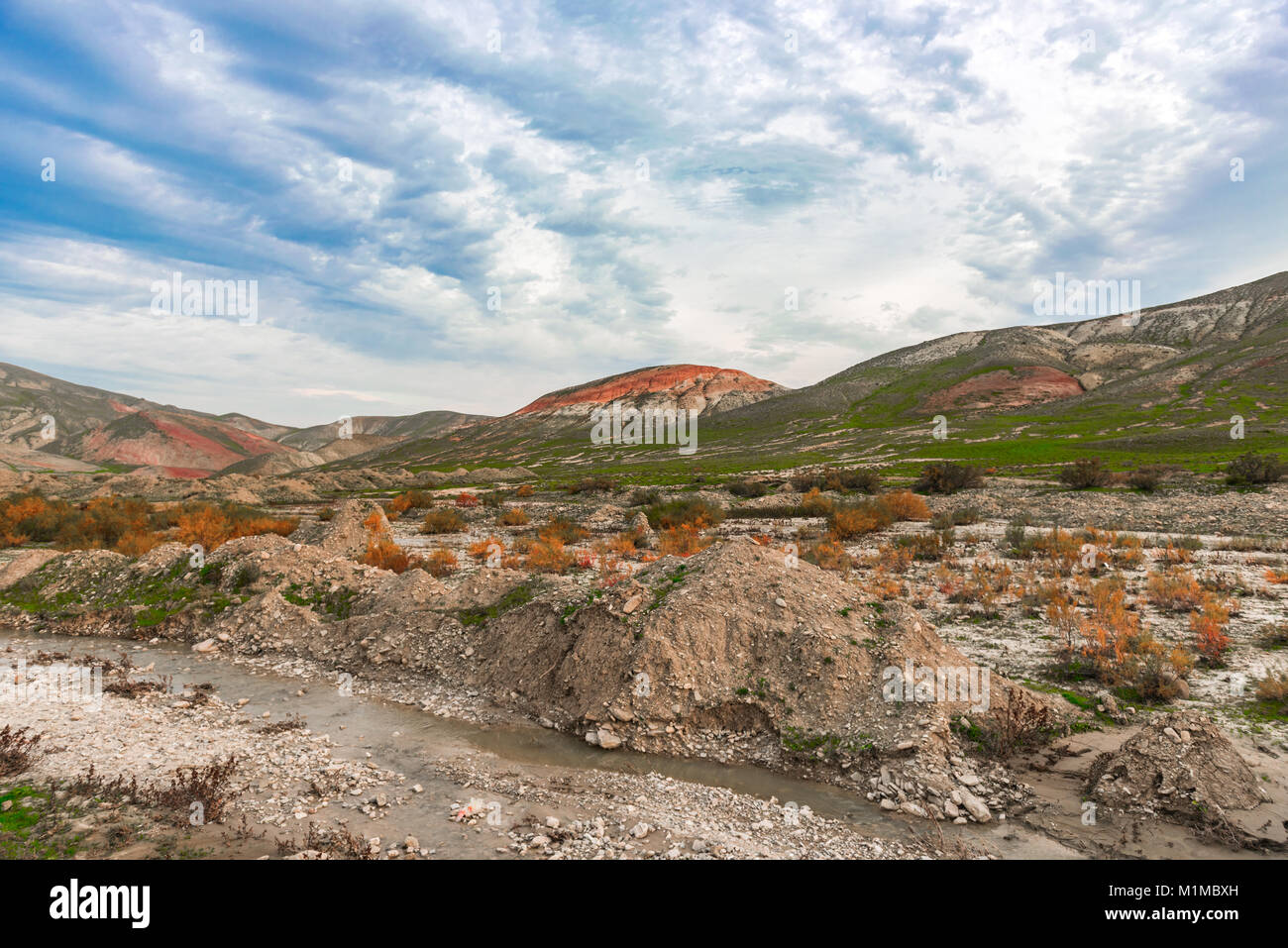 Erstaunlich gestreiften roten Bergen Stockfoto