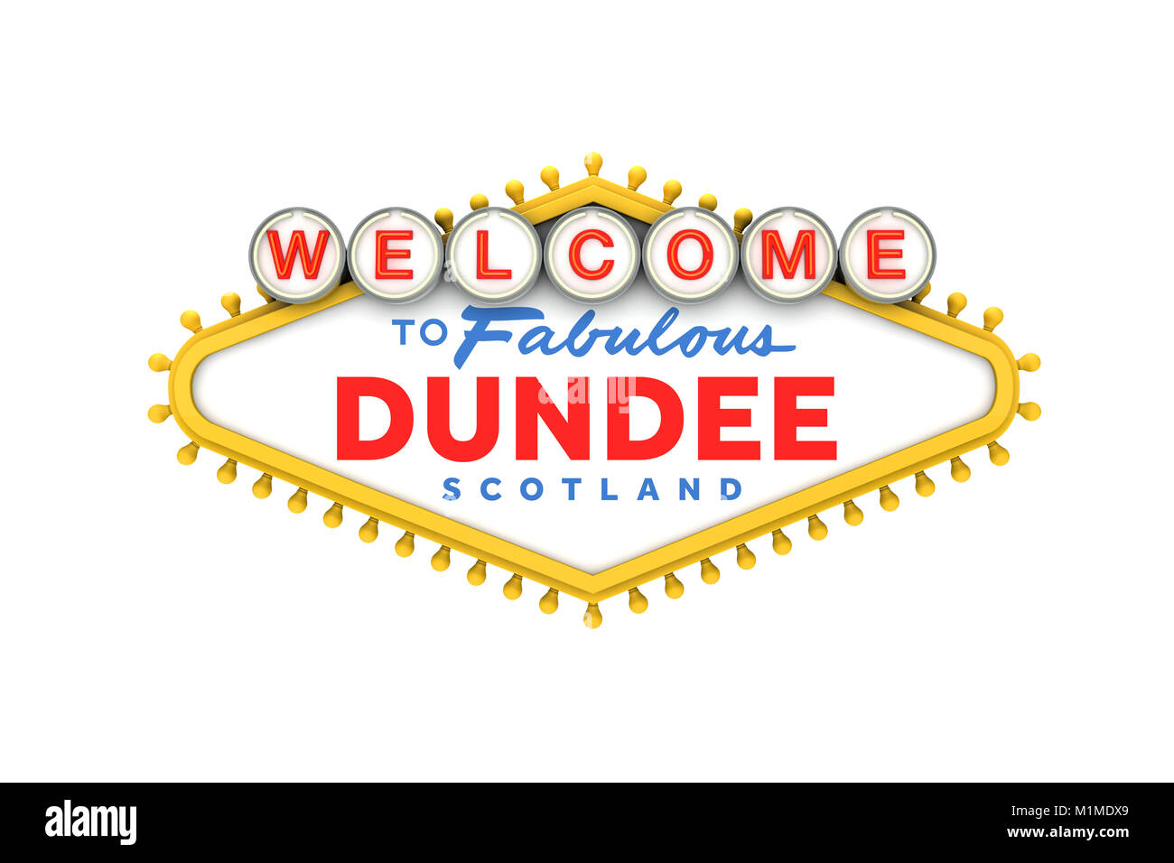 Willkommen bei Dundee Anmelden klassische Las Vegas Design. 3D-Rendering Stockfoto
