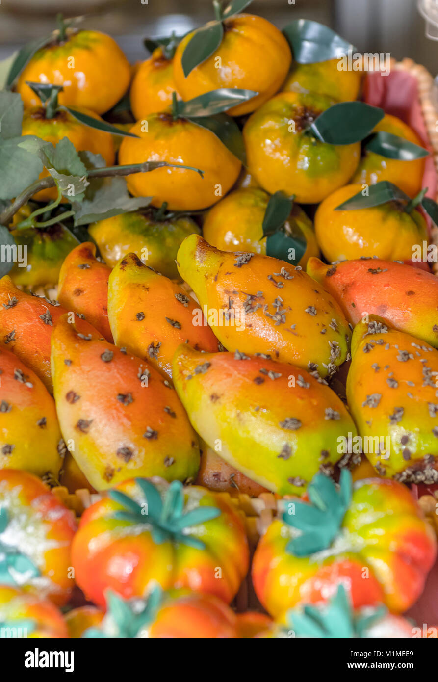 Italien Sizilien Frucht der Martorana Stockfoto