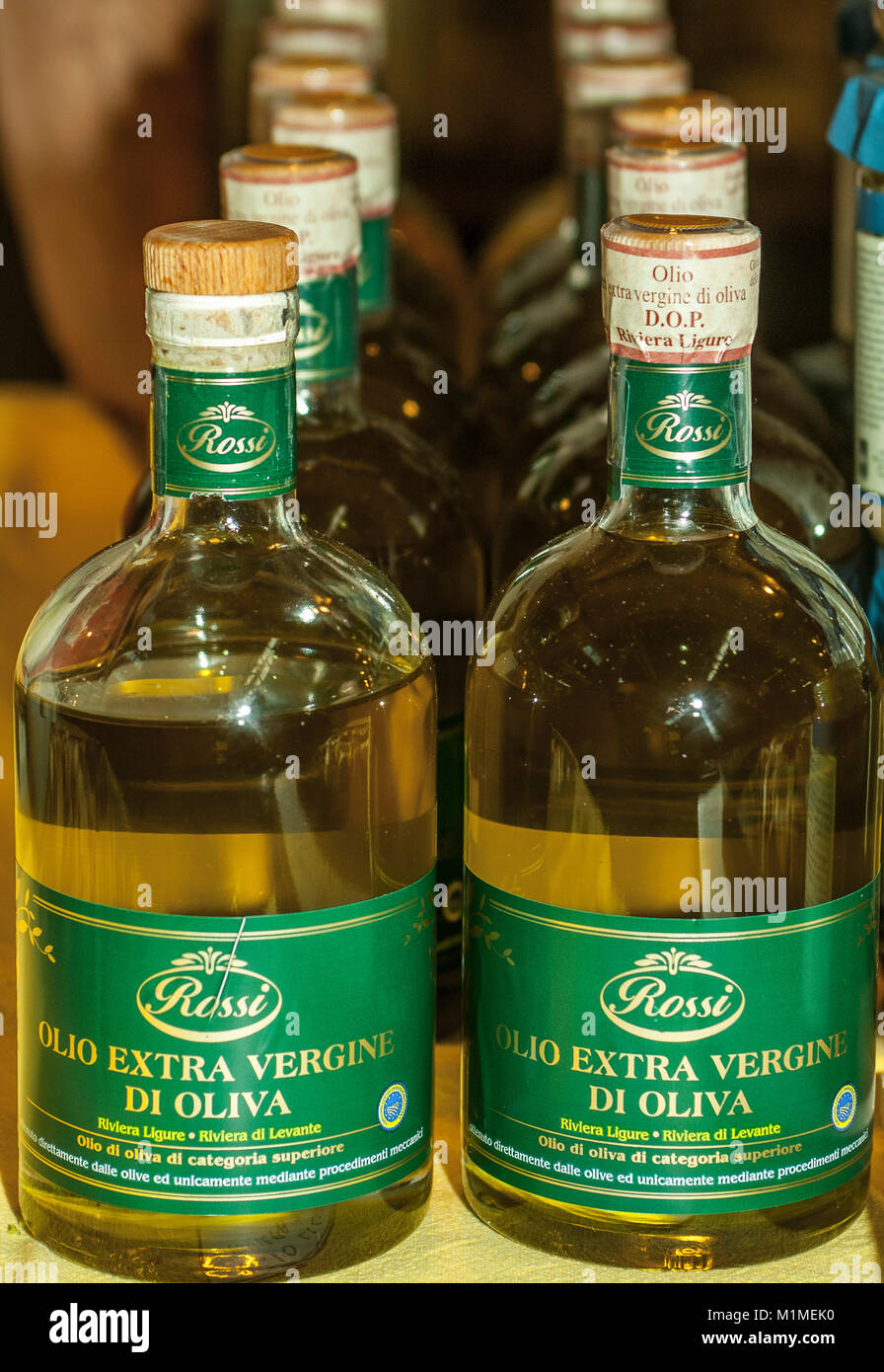Italien Ligurien Extra natives Olivenöl Riviera Levante Dop Stockfoto