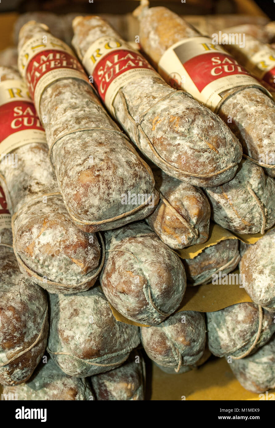 Italien Emilia Romagna Salami Schinken Culatello Stockfoto