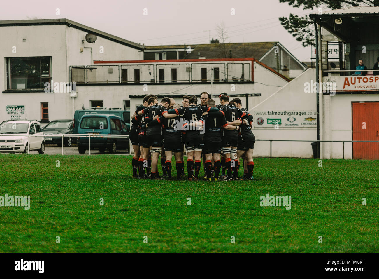 Penryn RFC vs Hayle RFC am Memorial Stadium, Penryn, Cornwall, UK, 27. Januar 2018 Stockfoto