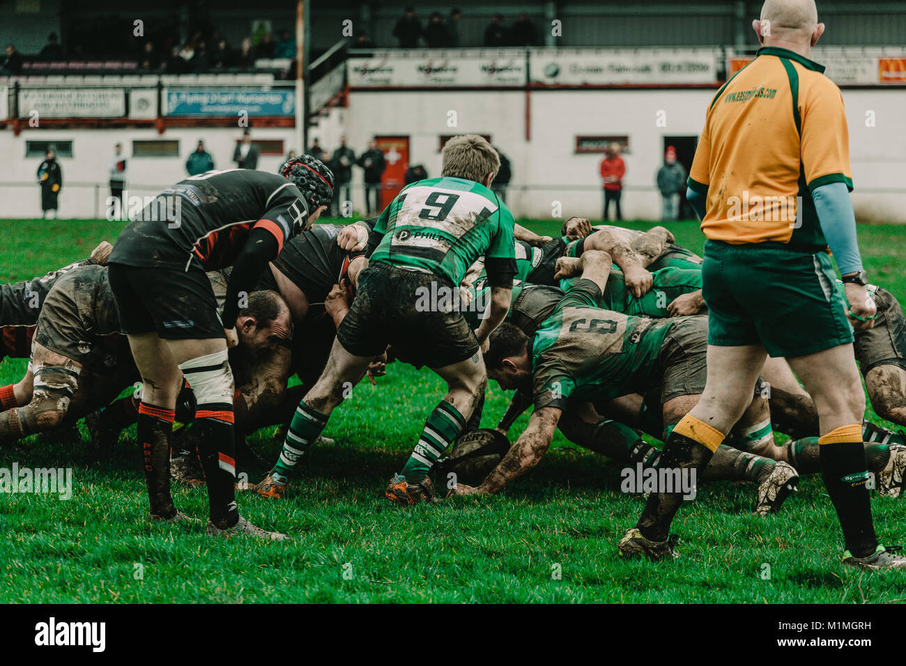 Penryn RFC vs Hayle RFC am Memorial Stadium, Penryn, Cornwall, UK, 27. Januar 2018 Stockfoto