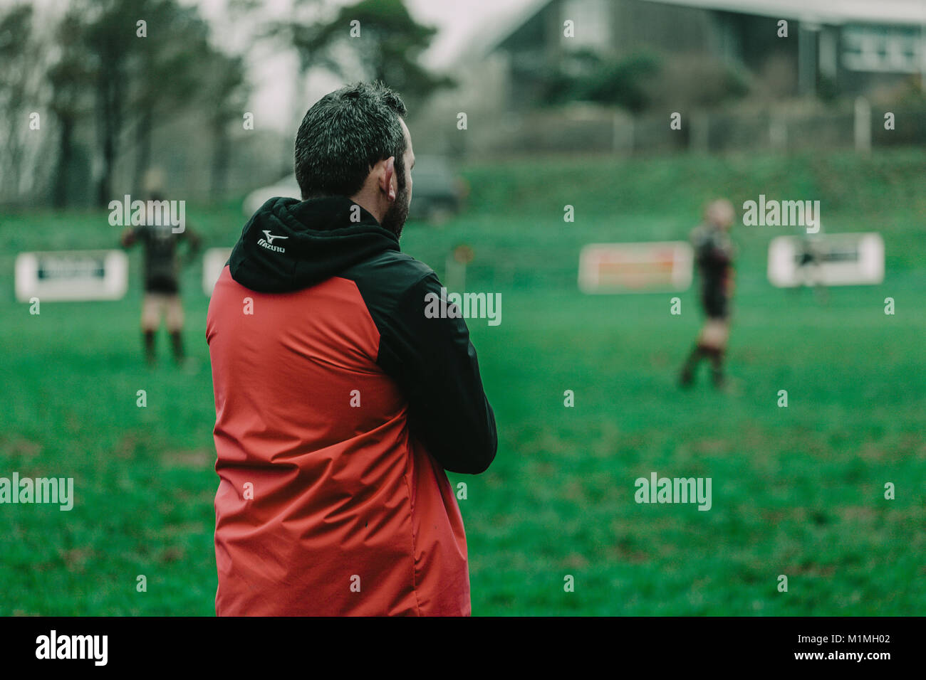 Penryn RFC vs Hayle RFC am Memorial Stadium, Penryn, Cornwall, UK, 27. Januar 2018 Stockfoto