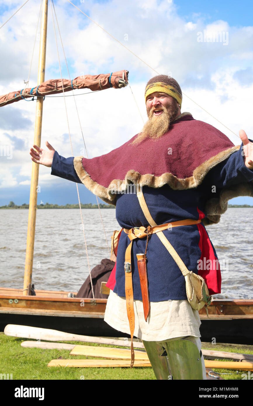 Viking auf dem Schiff Stockfoto