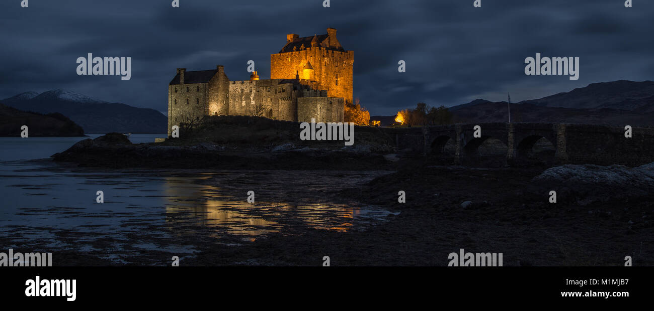 Eilean Donan Castle, Dornie, Highland, Schottland, Vereinigtes Königreich Stockfoto