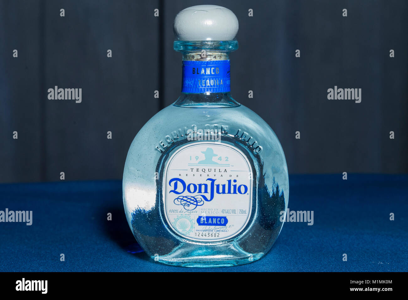 New York, NY - 30. Januar 2018: Flasche mexikanischen Don Julio tequila auf dem Display während Cocktail Stunde bei der Erkundung der Künste 11. jährlichen Gala im Ziegfeld Ballsaal Stockfoto
