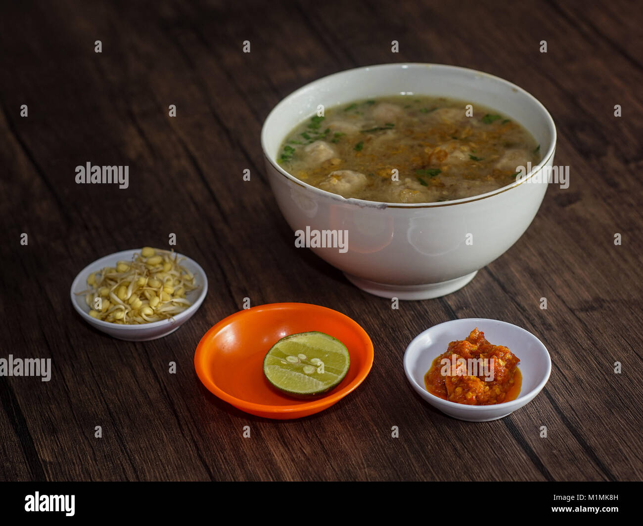 Indonesische meatball Soup Stockfoto