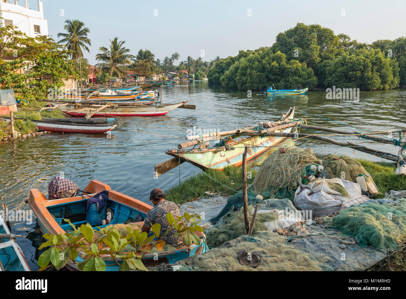 Negombo Lagoon, Niederländischen Canal, Negombo, Colombo, Western Province, Sri Lanka, Asien Stockfoto