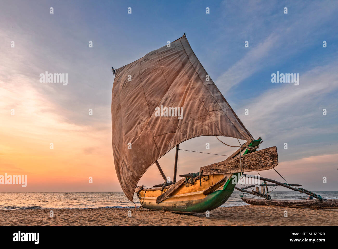 Strand von Negombo, Oruwa, Colombo, Western Province, Sri Lanka, Asien Stockfoto