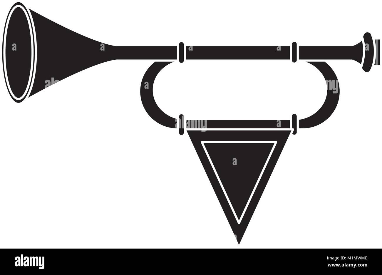 Mittelalterlichen Trompete mit Fahne Stock Vektor