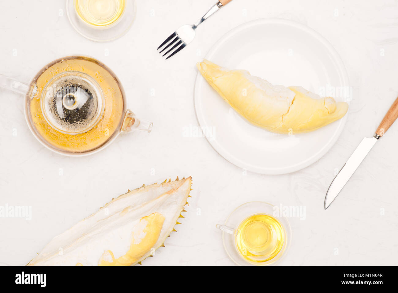 Durian ist Vietnamesisch tropische Früchte so lecker, süß und gut riechen. Stockfoto