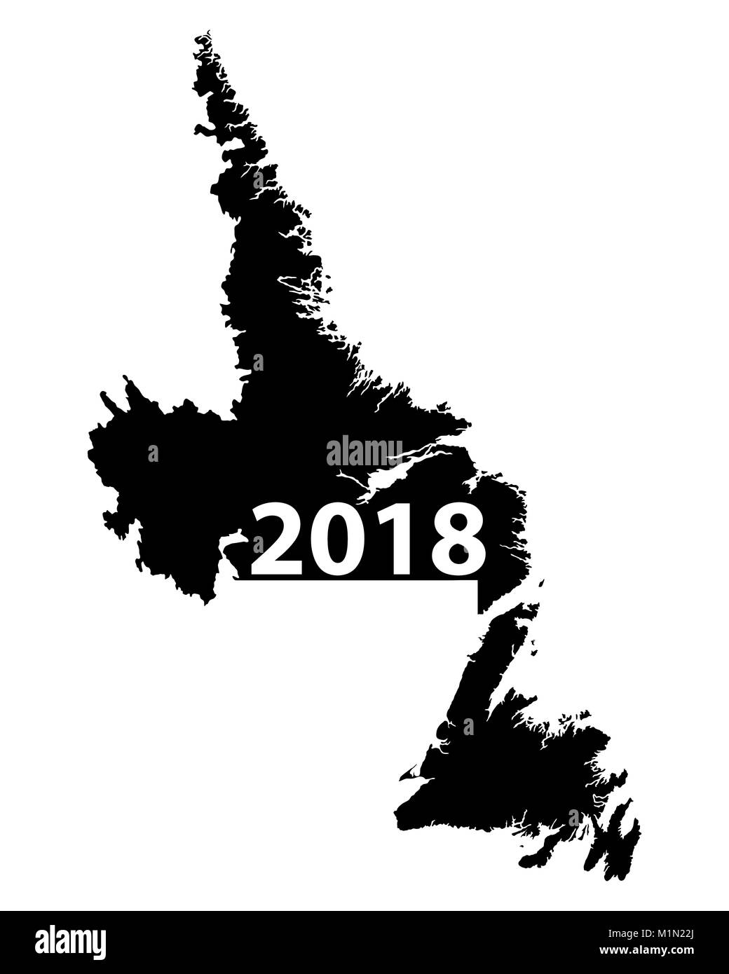 Karte von Neufundland & Labrador, 2018 Stockfoto