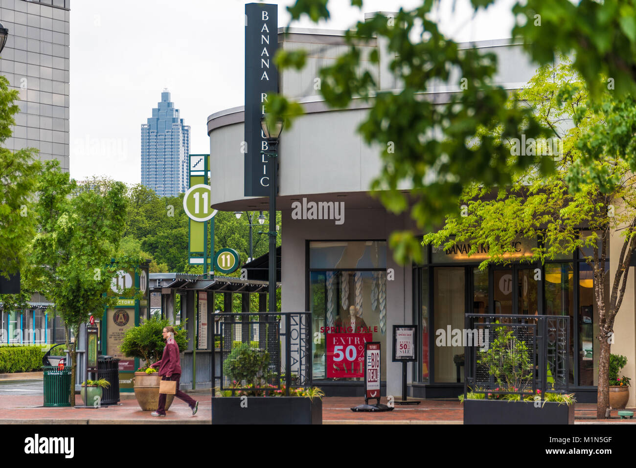 Atlantic Station Shopping-, Business- und Wohnviertel in Atlanta, Georgia, USA. Stockfoto