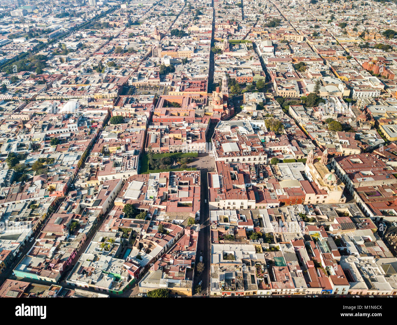 Luftbild der Altstadt, Santiago de Querétaro, Qro Stockfoto