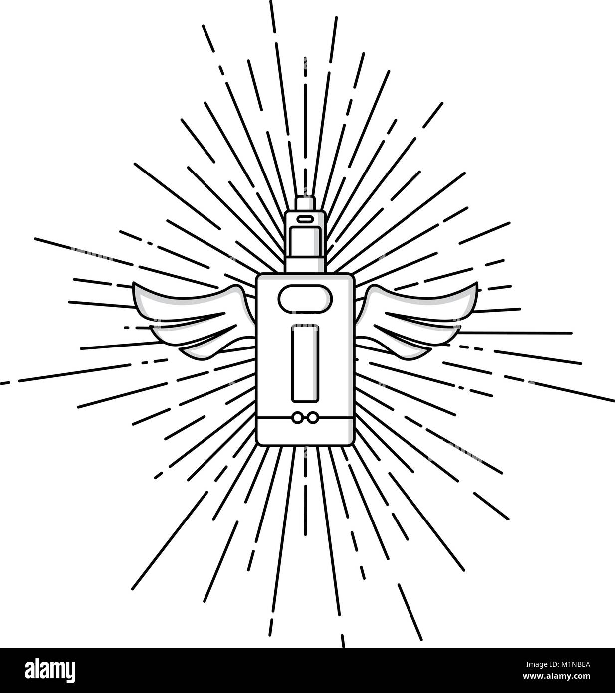 Sunray Burst Elektrische Zigarette persönliche Vaporizer Vektorgrafiken Stock Vektor