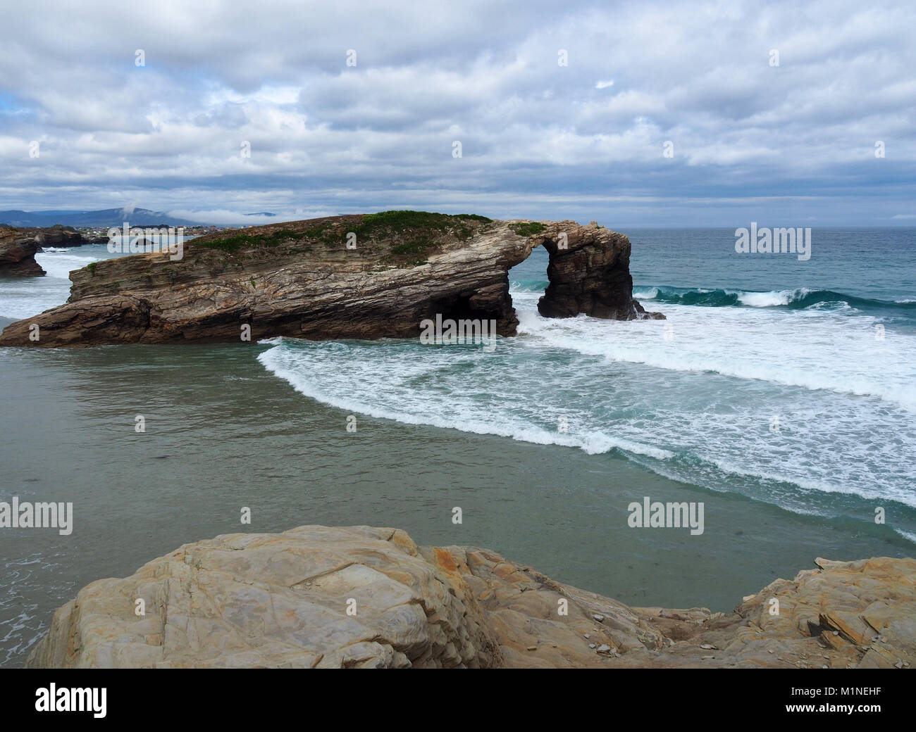 Landschaft der Strand der Kathedralen (As Catedrais) in A Coruña, Galicien - Spanien Stockfoto