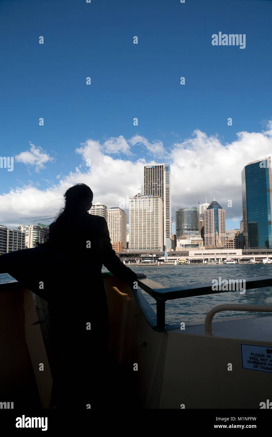 Passagier auf der Fähre vom Circular Quay Sydney Cove Sydney New South Wales, Australien Stockfoto