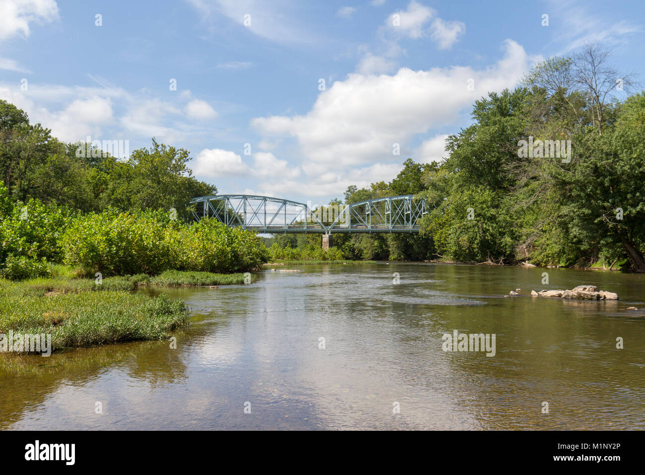 Die Urbana Pike (MD 355) Straßenbrücke über den Monocacy River, Monocacy nationales Schlachtfeld, Frederick, MD, USA Stockfoto