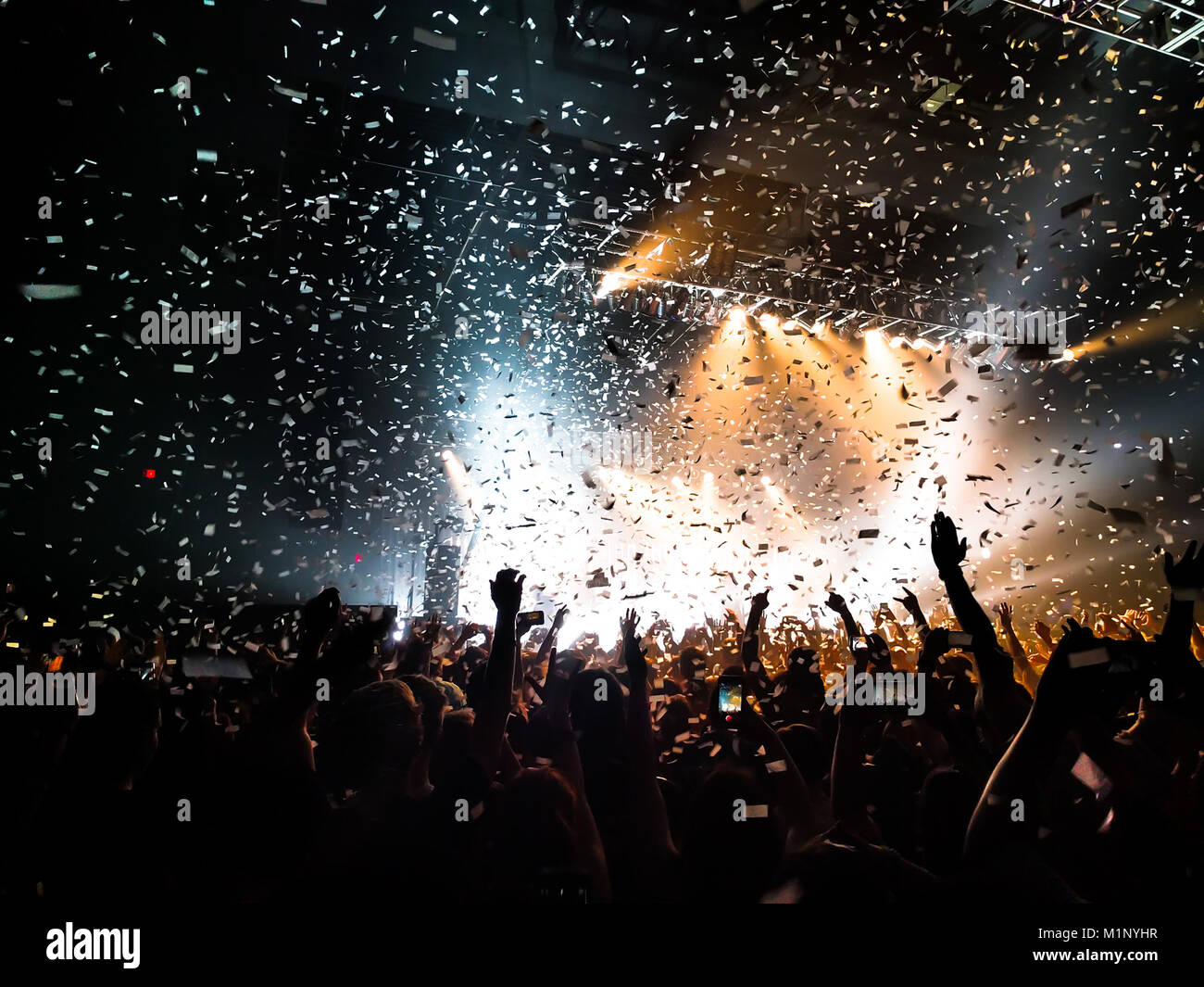 Fans bei einem Konzert Stockfoto