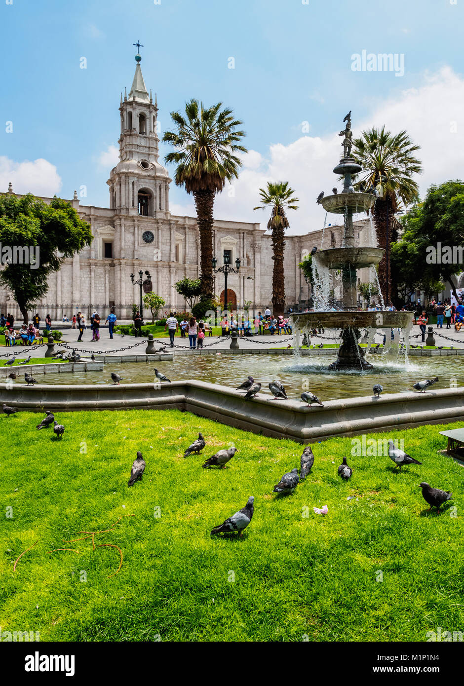 Kathedrale, Plaza de Armas, Arequipa, Peru, Südamerika Stockfoto