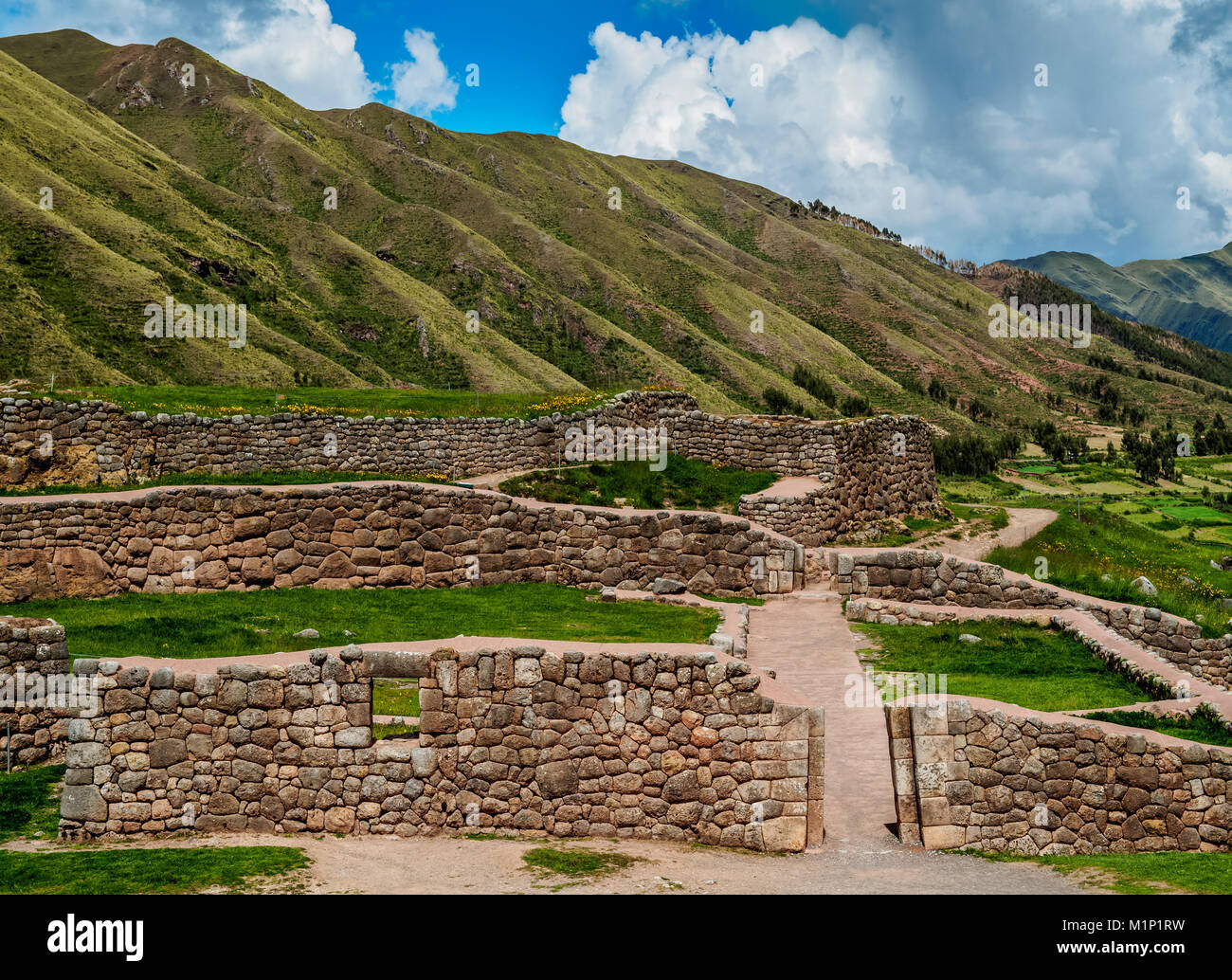 Puka Pukara Ruinen, Cusco Region, Peru, Südamerika Stockfoto