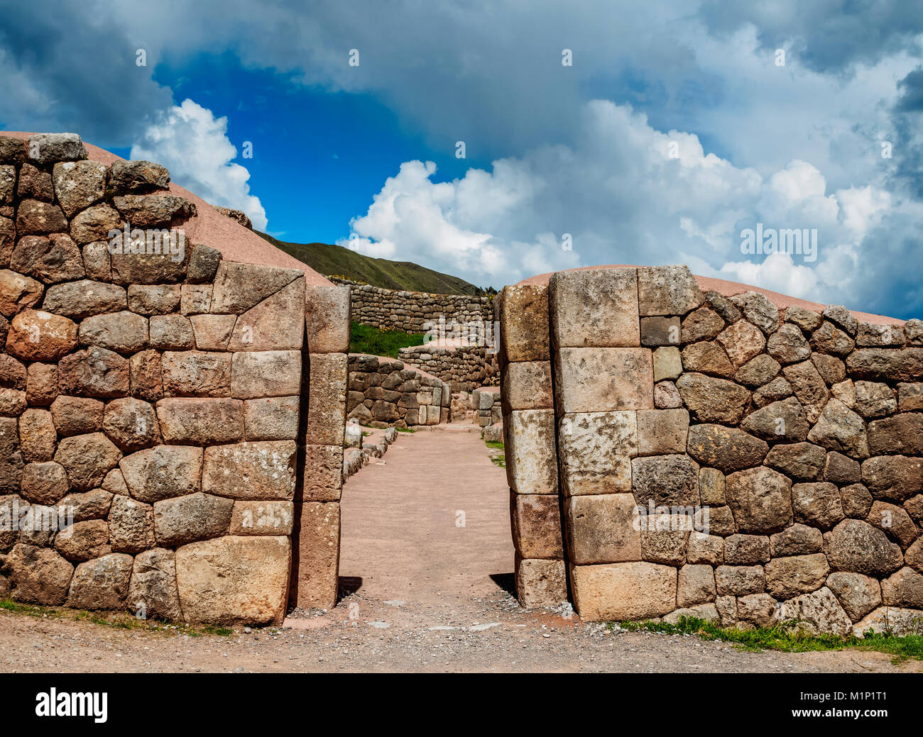 Puka Pukara Ruinen, Cusco Region, Peru, Südamerika Stockfoto