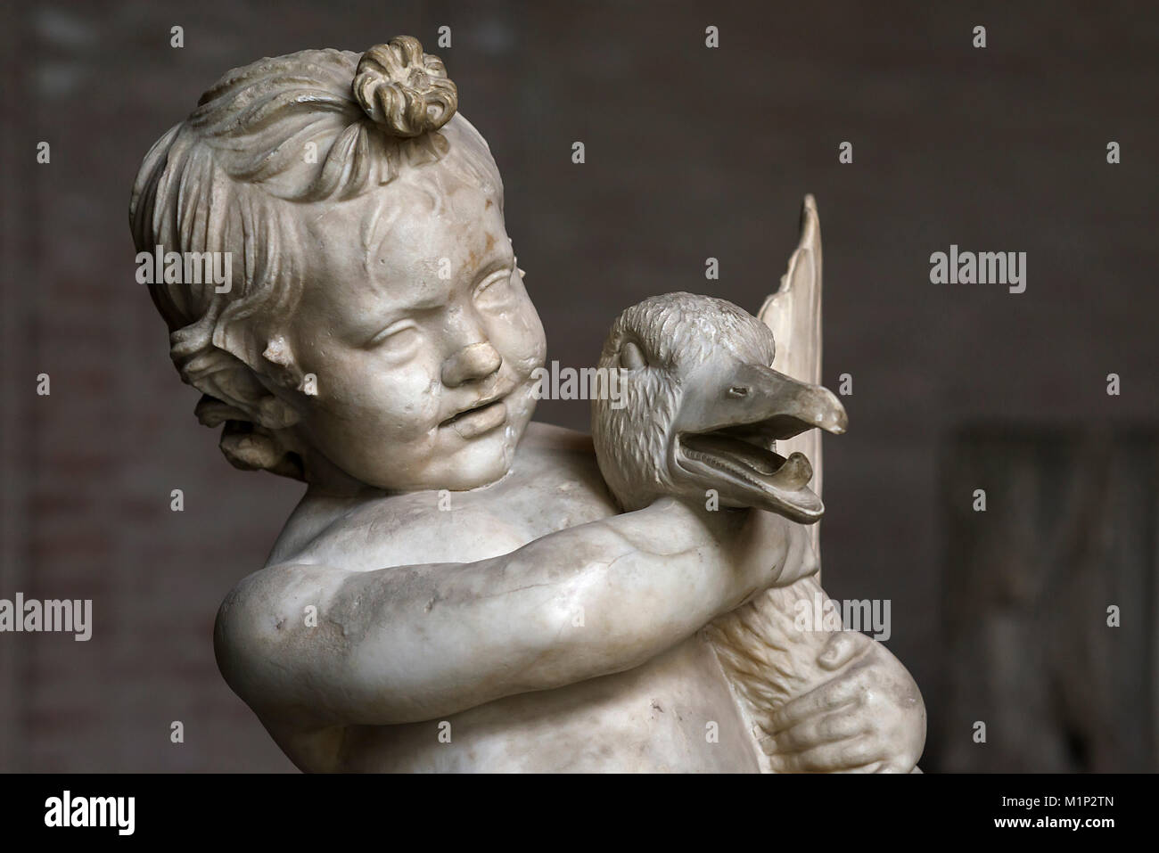 Bub mit Gans, römische Kopie eines Griechischen Bronze arbeiten, Ca. 220 v. Chr., glyptotheque, München, Oberbayern, Deutschland Stockfoto