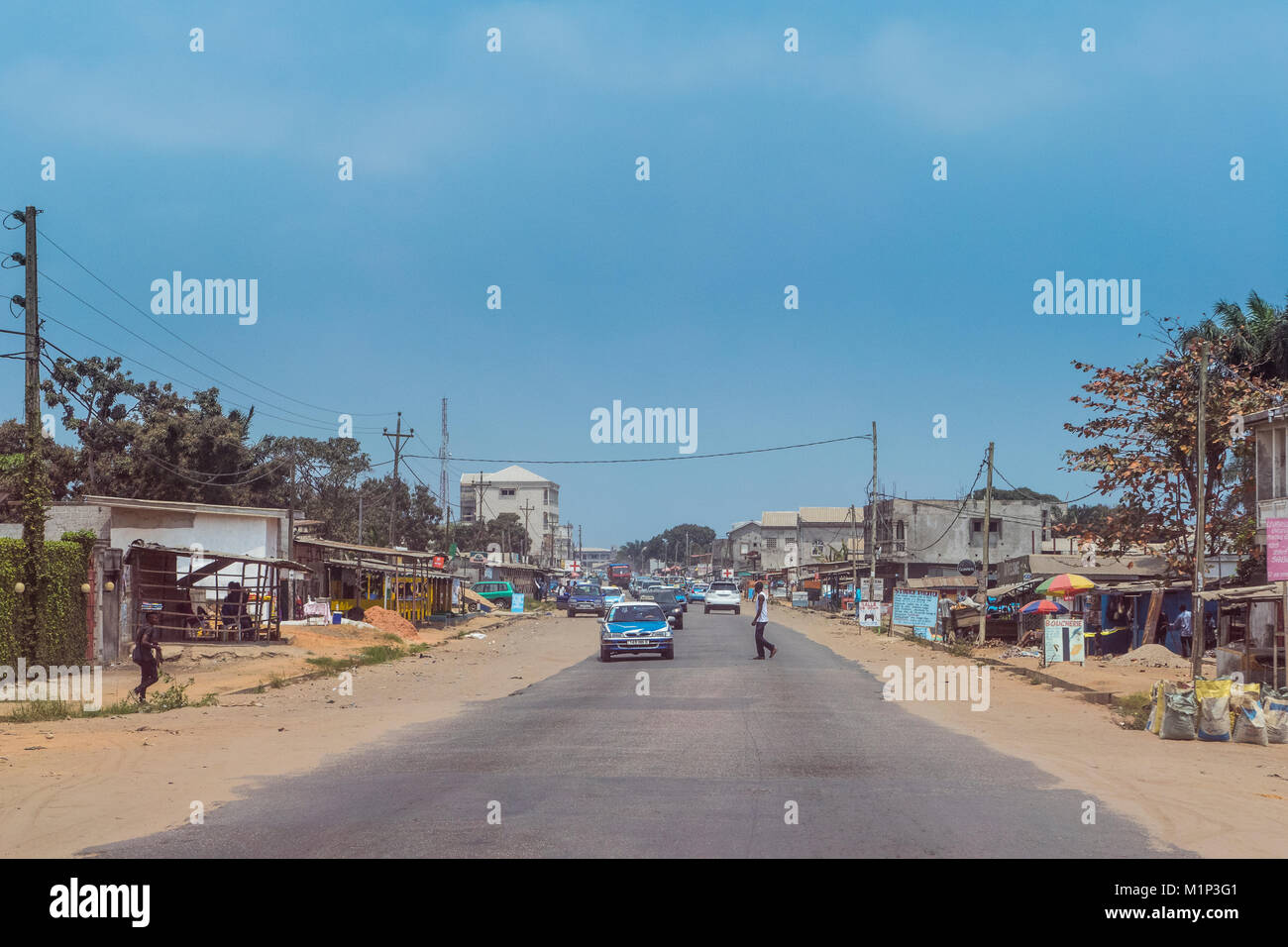 Downtown Le Grau-du-Roi, die Republik Kongo, Afrika Stockfoto