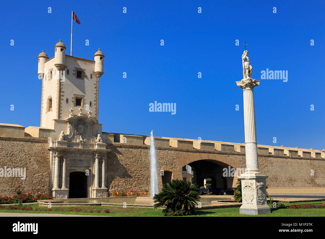 Las Puertas de Tierra, Verfassung Plaza, Cadiz, Andalusien, Spanien, Europa Stockfoto