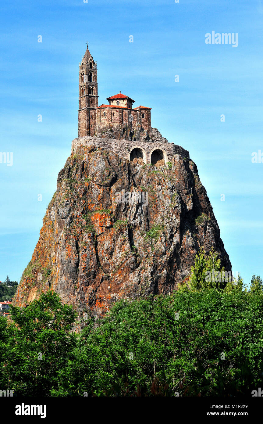 Saint-Michel d'Aiguilhe Kirche, Aiguilhe, Auvergne-Rhone Alpes, Frankreich, Europa Stockfoto