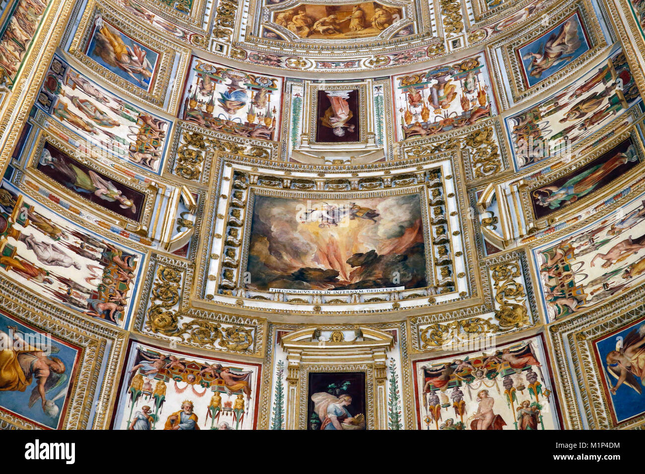 Fresken an der Decke der Galerie der Landkarten, die Vatikanischen Museen, Rom, Latium, Italien, Europa Stockfoto